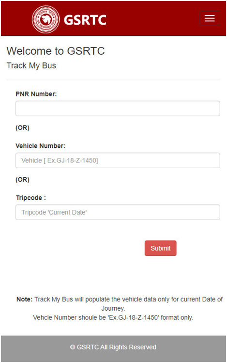 GSRTC Live Location Track Page